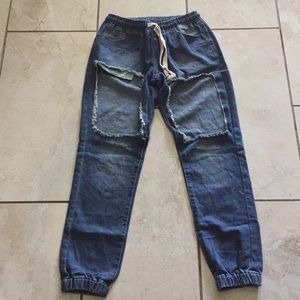 Denim joggers